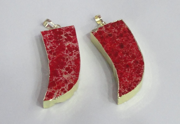 NGP2441 18*40mm - 20*50mm horn sea sediment jasper pendants