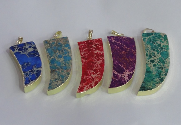 NGP2445 18*40mm - 20*50mm horn sea sediment jasper pendants