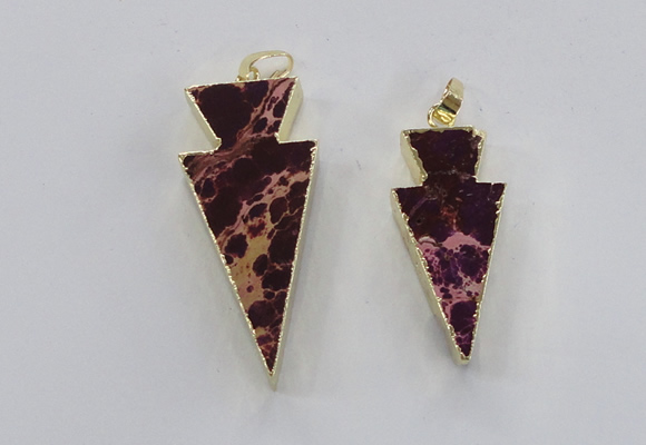 NGP2448 18*38mm - 22*45mm arrowhead sea sediment jasper pendants