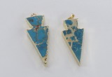 NGP2450 18*38mm - 22*45mm arrowhead sea sediment jasper pendants