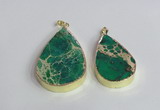 NGP2458 20*30mm - 30*35mm flat teardrop sea sediment jasper pendants