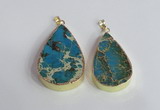 NGP2464 30*40mm - 40*50mm flat teardrop sea sediment jasper pendants