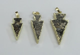 NGP2484 15*30mm - 22*40mm arrowhead ammonite gemstone pendants