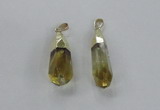 NGP2487 12*30mm - 10*40mm faceted nuggets lemon quartz pendants