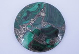 NGP250 7*45mm fashion malachite & pyrite gemstone pendants