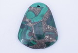 NGP253 38*47mm fashion malachite & pyrite gemstone pendants