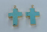 NGP2532 30*40mm - 40*50mm cross turquoise pendants wholesale