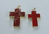 NGP2534 30*40mm - 40*50mm cross sea sediment jasper pendants