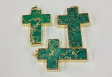 NGP2537 30*45mm - 40*50mm cross sea sediment jasper pendants