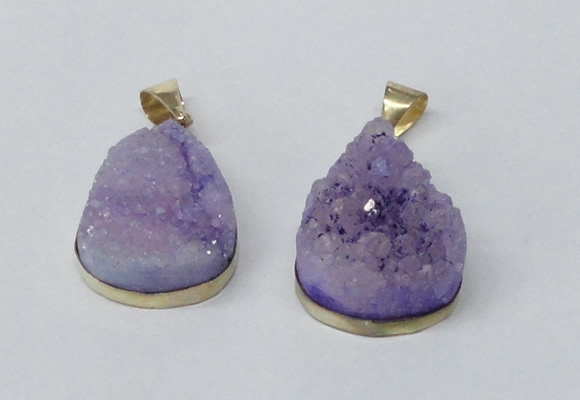 NGP2563 22*30mm teardrop druzy agate gemstone pendants