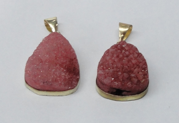 NGP2564 22*30mm teardrop druzy agate gemstone pendants