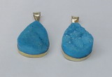 NGP2565 22*30mm teardrop druzy agate gemstone pendants