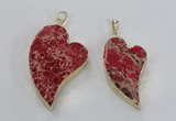 NGP2598 25*35mm - 35*45mm heart sea sediment jasper pendants