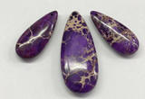 NGP261 15*30mm - 20*50mm flat teardrop sea sediment jasper pendants set