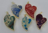 NGP2611 40*50mm - 50*70mm heart sea sediment jasper pendants