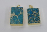 NGP2616 20*40mm - 25*45mm rectangle sea sediment jasper pendants