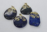 NGP2626 25*35mm - 40*50mm freeform lapis lazuli gemstone pendants