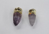 NGP2628 12*30mm - 15*40mm cone amethyst gemstone pendants