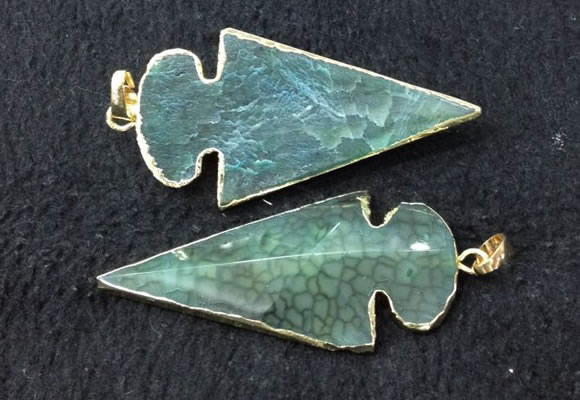 NGP2659 24*53mm - 26*55mm arrowhead agate pendants wholesale