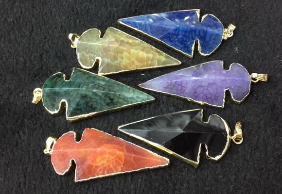 NGP2662 24*53mm - 26*55mm arrowhead agate pendants wholesale