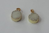 NGP2665 14mm - 15mm coin druzy quartz gemstone pendants