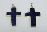 NGP2692 30*45mm - 32*48mm cross lapis lazuli gemstone pendants