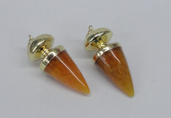 NGP2738 20*45mm - 20*50mm cone agate gemstone pendants wholesale