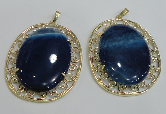 NGP2758 50*60mm oval agate gemstone pendants wholesale