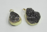 NGP2770 25*30mm - 30*40mm freeform plated druzy agate pendants