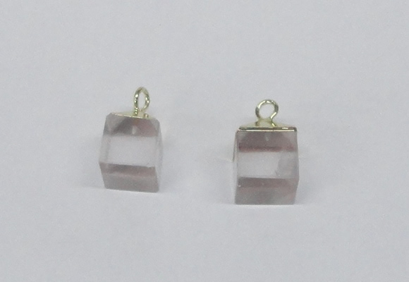 NGP2778 10*12mm - 12*14mm cube white crystal gemstone pendants