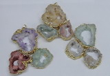 NGP2792 25*30mm - 40*45mm freeform druzy agate pendants