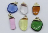 NGP2800 15*30mm - 25*35mm freeform crystal glass pendants wholesale