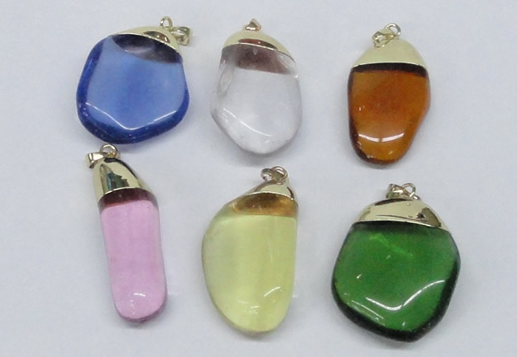 NGP2800 15*30mm - 25*35mm freeform crystal glass pendants wholesale