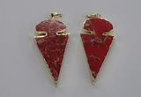 NGP2820 25*50mm - 27*55mm arrowhead sea sediment jasper pendants