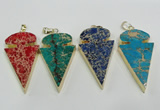 NGP2824 25*50mm - 27*55mm arrowhead sea sediment jasper pendants