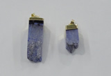 NGP2844 8*20mm - 12*40mm sticks druzy agate gemstone pendants