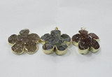 NGP2852 42*45mm - 50*52mm flower agate gemstone pendants