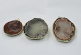 NGP2854 45*50mm - 55*70mm freeform druzy agate gemstone pendants