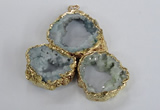 NGP2868 25*30mm - 40*45mm freeform druzy agate pendants