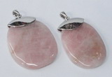 NGP2879 45*65mm - 50*70mm freeform rose quartz gemstone pendants