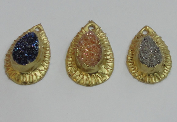 NGP2886 22*35mm - 25*35mm freeform druzy agate pendants wholesale