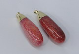 NGP2920 16*58mm - 18*60mm teardrop agate gemstone pendants