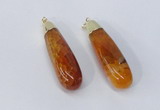 NGP2921 16*58mm - 18*60mm teardrop agate gemstone pendants