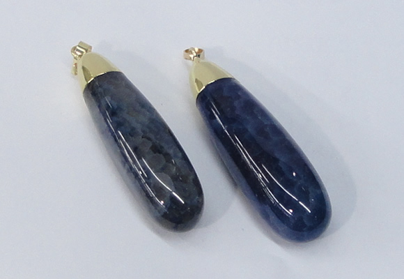 NGP2922 16*58mm - 18*60mm teardrop agate gemstone pendants