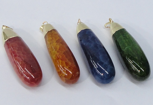 NGP2926 16*58mm - 18*60mm teardrop agate gemstone pendants