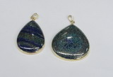 NGP2928 30*40mm - 35*40mm flat teardrop chrysocolla pendants