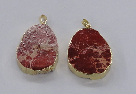 NGP2942 25*35mm – 35*45mm freeform sea sediment jasper pendants