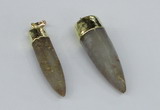 NGP2959 10*40mm - 15*50mm bullet agate gemstone pendants