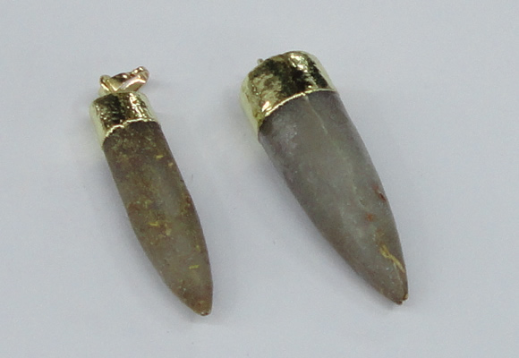 NGP2959 10*40mm - 15*50mm bullet agate gemstone pendants