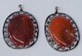 NGP2971 50*60mm oval agate gemstone pendants wholesale